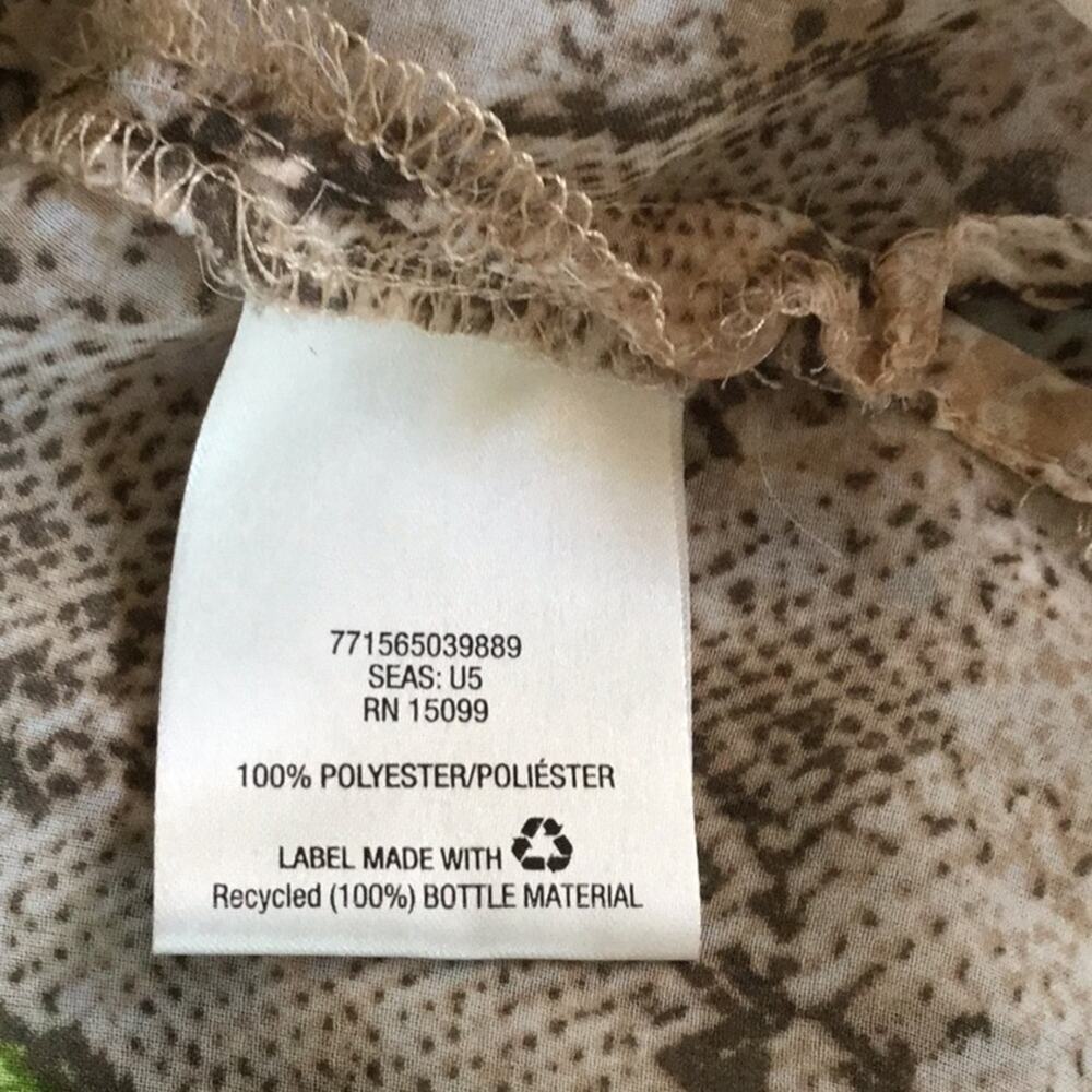 Covington Essentials V-neck Animal Print Sheer Button Front L/S SZ M* - Picture 8 of 9